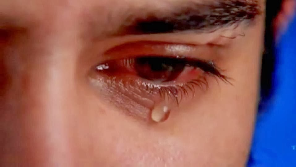 man crying eyes